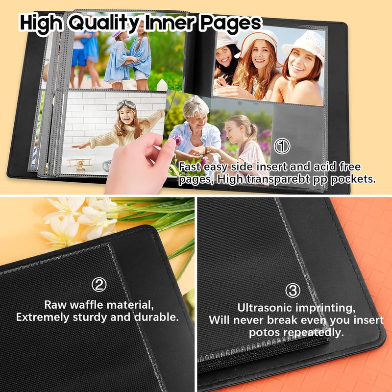 Aevdor 272 Pockets 5x7 Photo Album Holds 272 Photos, Extra Large Capacity Leather Cover Photo Album 5x7 for Family Wedding Baby Birthday Christmas Anniversary Pictures, 5 x 7 Photo Book (Black) - Image 5